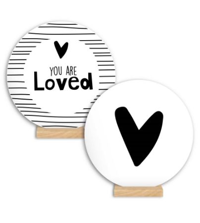 Wenscirkel 14cm - You are loved / Hartje